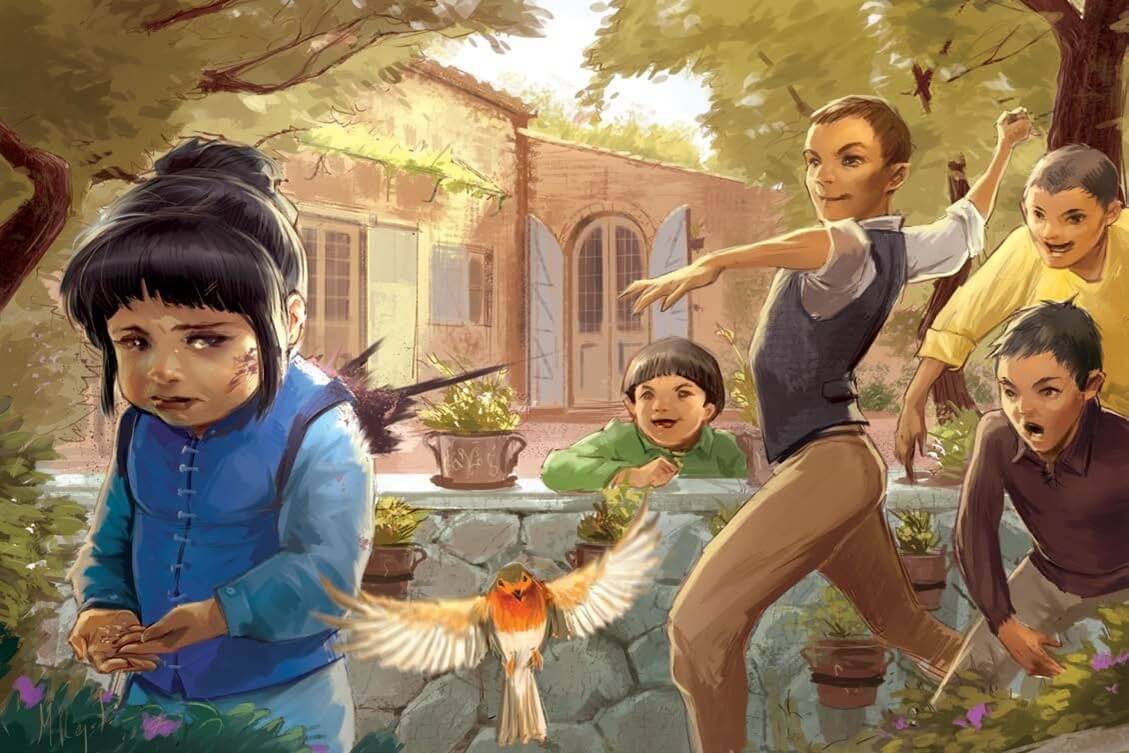 Young Martella Crying in the Garden